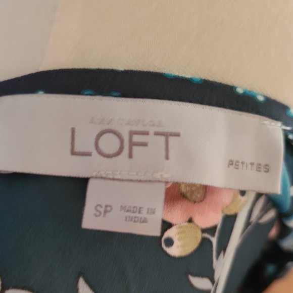 Ann Taylor Loft Vine Ruffle Shirt Dress Petite Sm - Picture 7 of 7